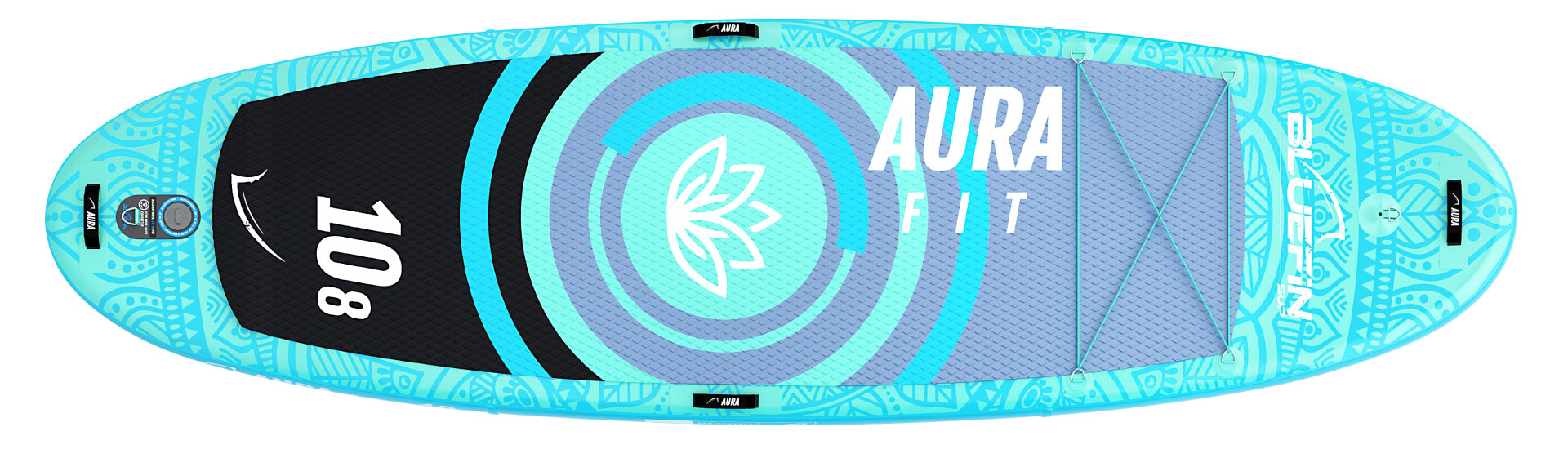 Bluefin SUP Aura Fit 10'8'' – Yoga- & Fitness-Paddleboard, 6″ Dick, Fiberglas-Paddel, 160 Kg Tragkraft, Inkl. Rucksack & Zubehör – 5 Jahre Garantie